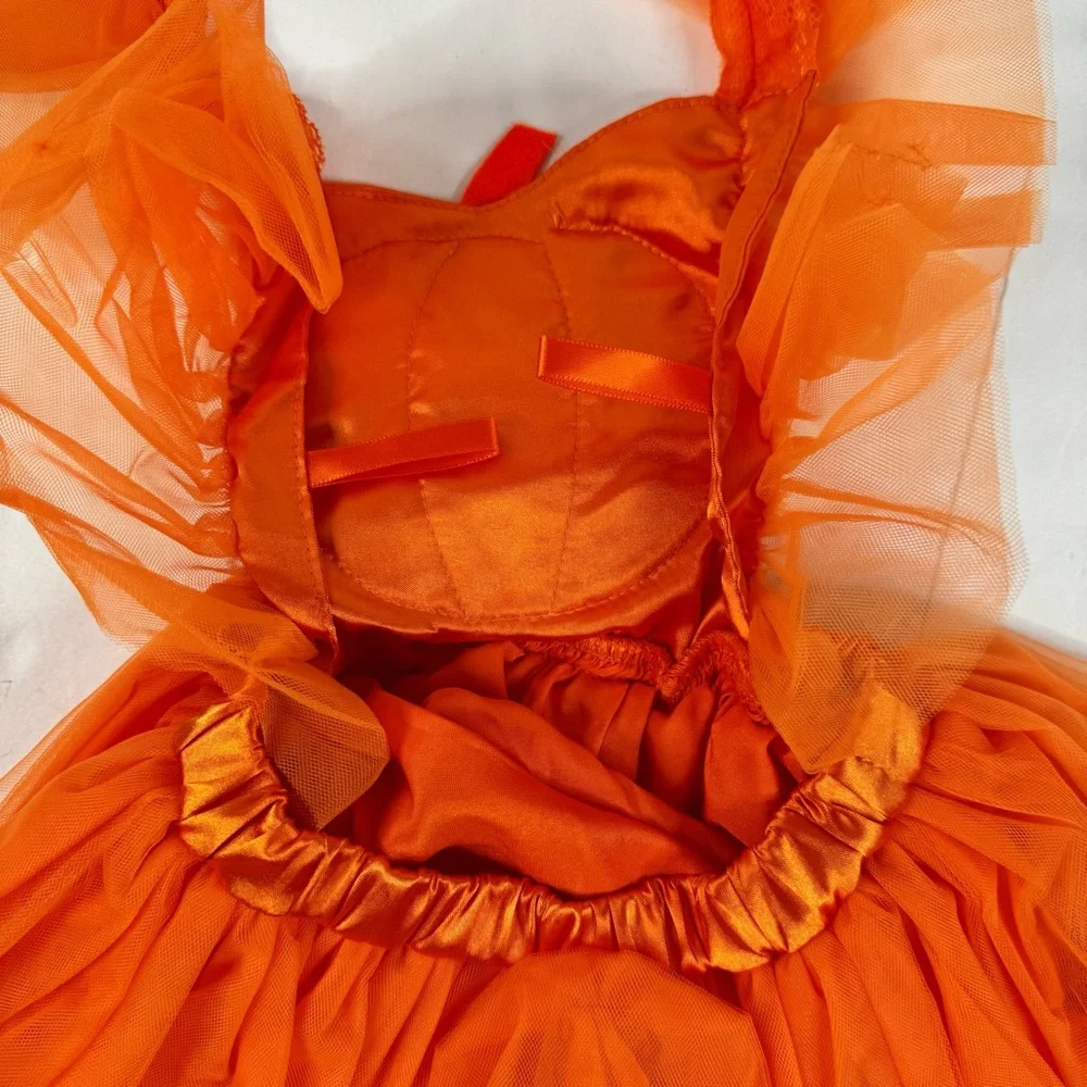 Orange Tulle 1st Birthday Dress